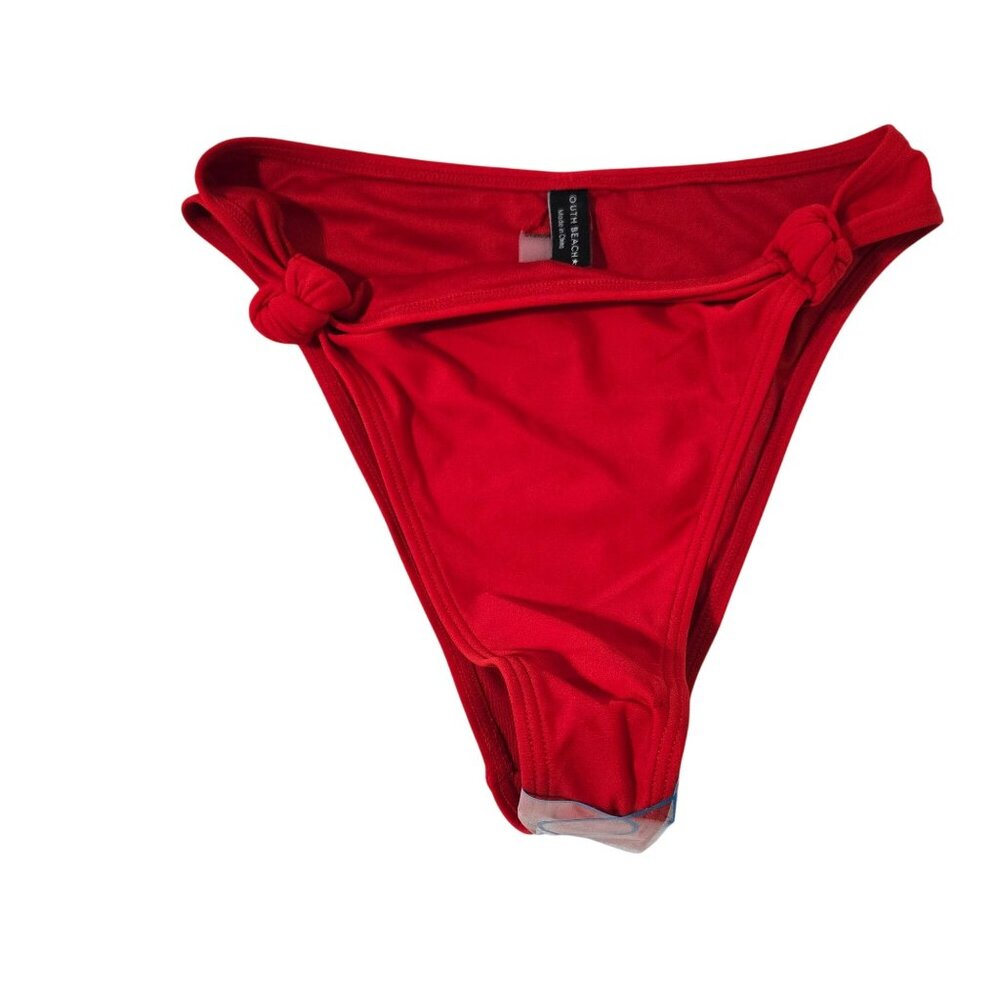 South Beach‎ essentials knot front bikini bottom in red - Size 10
